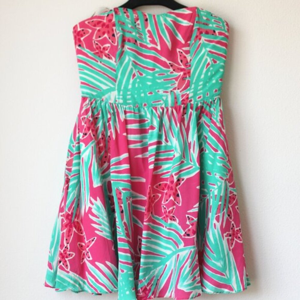 Lilly Pulitzer Floral Strapless Silk Dress, Vintage, Rare!